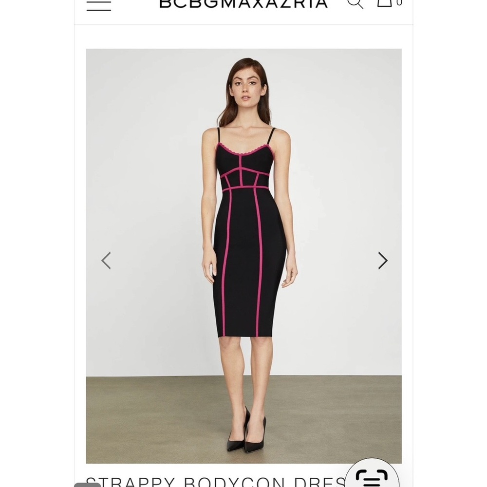 NWT BCBG Black and Pink Bodycon Dress